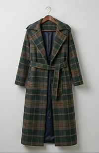 Ivy | Forest Green Check Longline Coat