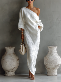 Vivienne | Draped One-Shoulder Maxi Dress