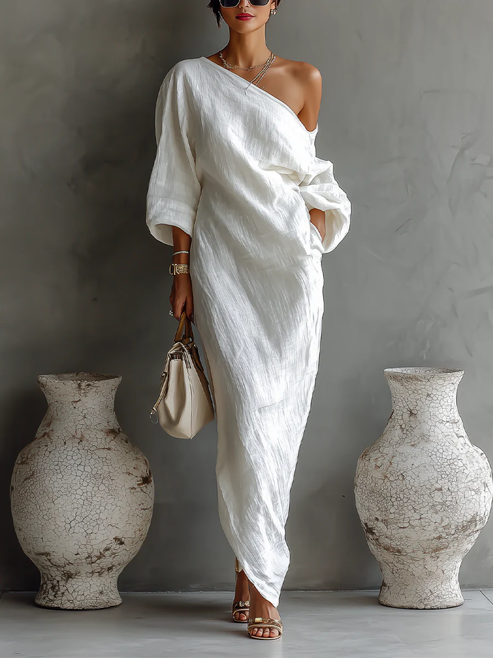 Vivienne | Draped One-Shoulder Maxi Dress