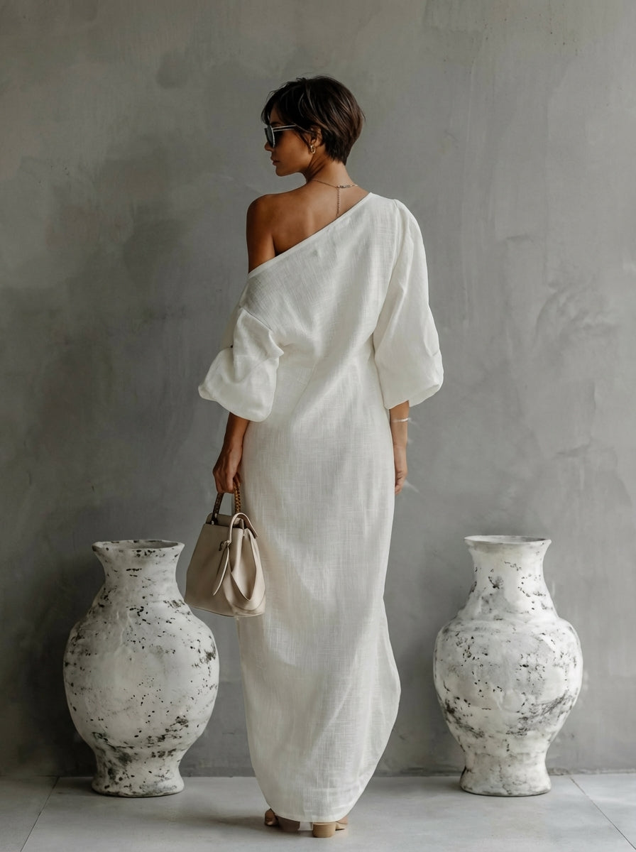 Vivienne | Draped One-Shoulder Maxi Dress